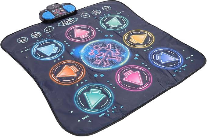 Kids Dance Mat Challenge Game Music Toy for Home Indoor Outdoor, Electronic Dancing Pad for Exercising Coordination Ability, for Families or Schools, Made of PE Cloth