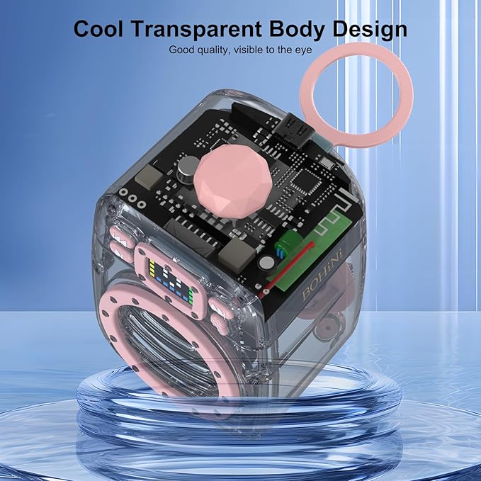 Small Bluetooth Speaker with Powerful Crystal Stereo Sound and Deep Bass, Mini Speakers with DSP, BT5.3, Microphone, Portable Speakers for Stocking Stuffers, Room, Car, Trip, Ideal Gift for Men, Women