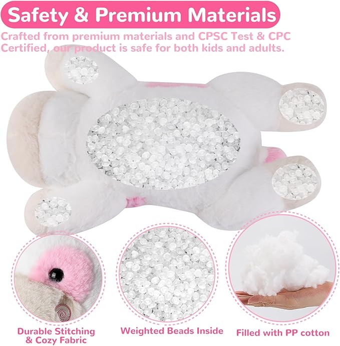 Cow Weighted Stuffed Animals - 22 Inch 4.5 Pounds Weighted Plushies Cow Stuffed Animals - Big Plush Pillow - Cute Plush Toys Gifts for Kids & Adults (22" 4.5 lbs Pink)