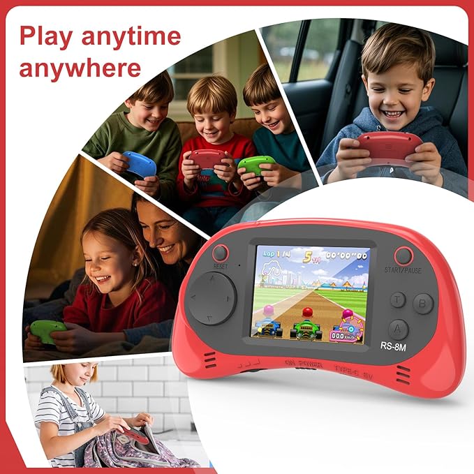 Handheld Games for Kids -16 Bit Retro Video Game with 220 HD Electronic Games - 2.5'' IPS Portable Travel Game Gifts for Boys Girls Ages 4-12