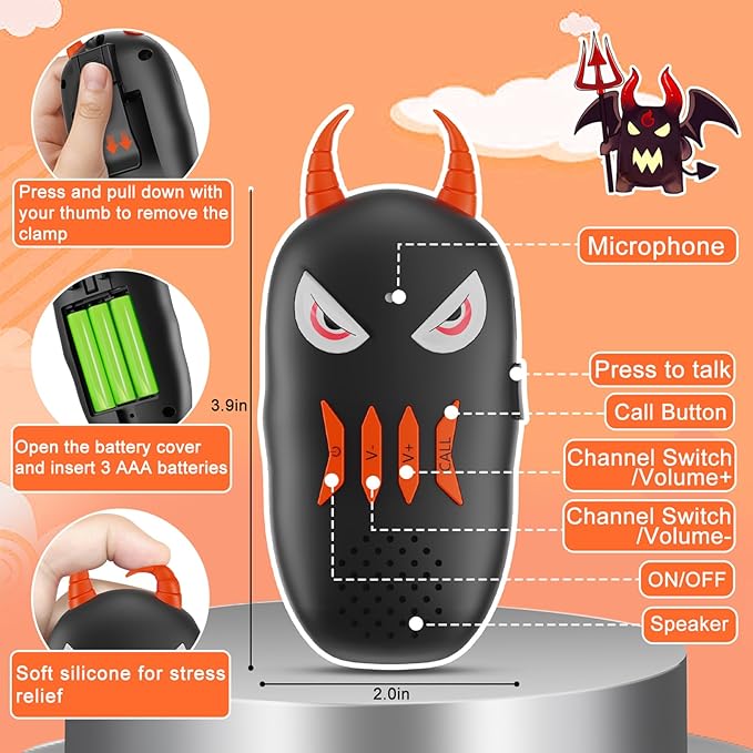 Walkie Talkies for Kids Toys for 3 4 5 6 7 8 9 10+ Years Old Boys Girls Long Range 2 Way Radio Birthday Gifts for Ages 4-6 6-8 8-12 Camping Outdoor Games Toddlers Easter Christmas Stocking Stuffers