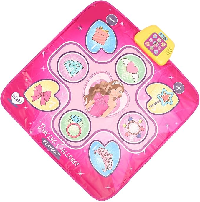 Dance Mat for Kids 35.4in Wireless Non Slip Programmable Electronic Rhythm Step Dance Pad with Foldable Design for Indoor Outdoor Use