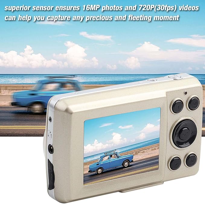 720P Digital Camera for Kids & Teens with 16X Zoom, Compact Portable Camcorder –