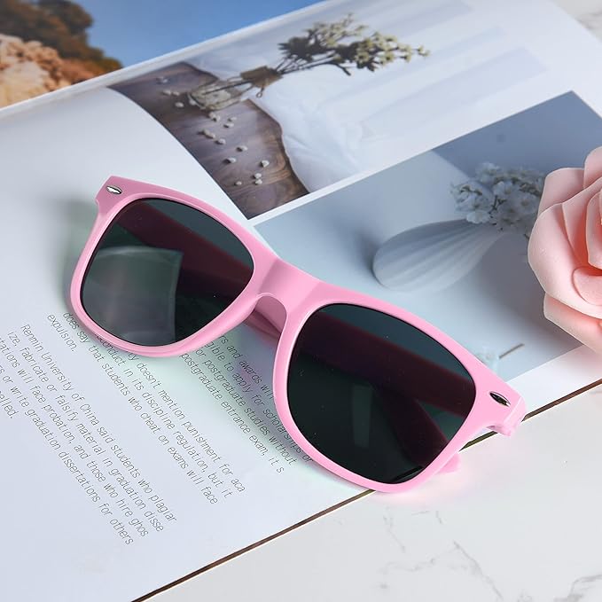 TUPARKA 12 Pack Sunglasses in Bulk for School, Birthday, Beach and Pool Party, Goody Bag Fillers, Pink