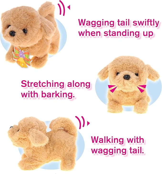 PowerTRC Interactive Golden Retriever Toy Puppy | Walking and Barking Pet for Kids | Realistic Design with Soft Fur | Fun Gift for Boys and Girls