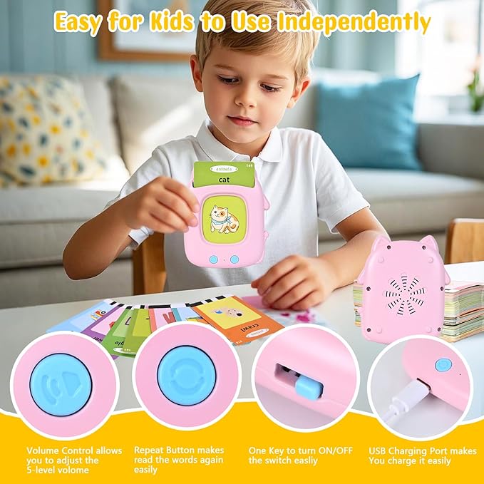 Talking Flash Cards for Toddlers, Kids Toys for 3 4 5 6 Year Old Boys and Girls, Learning Educational Toys with 224 Sight Words, Toddler Learning Activities Cards,Toddler Toy for Christmas Birthday