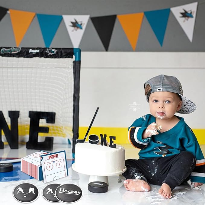100Pcs Hockey Napkins - 13 x 13 Inches Ice Hockey Napkins, Hockey Party Favor Paper Napkins for Kids Fans Sports Hockey Party Decorations Hockey Party Supplies