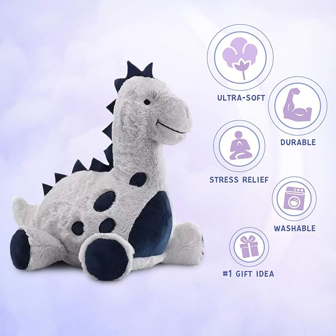 PASSIONFRUIT Plush Dinosaur Toys for Kids – 4-Pack Soft & Huggable 12-Inch Stuffed Animals – Graduation Gifts - Cute & Squeezable Dinosaurs for Boys & Girls