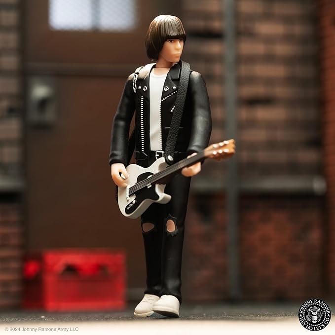 Super7 Johnny Ramone (White Shirt) - 3.75" Johnny Ramone Action Figure with Accessory Classic Music Collectibles and Retro Toys