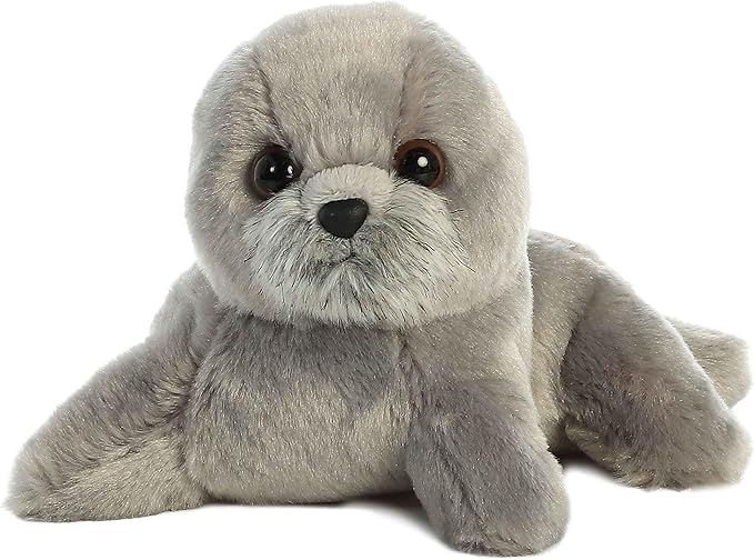 Aurora® Adorable Mini Flopsie™ Harpo Seal Stuffed Animal - Mini Companions Ready for Playful Adventures - for Kids All Ages, Toddlers, Adults, and Families - Gray 7 Inches