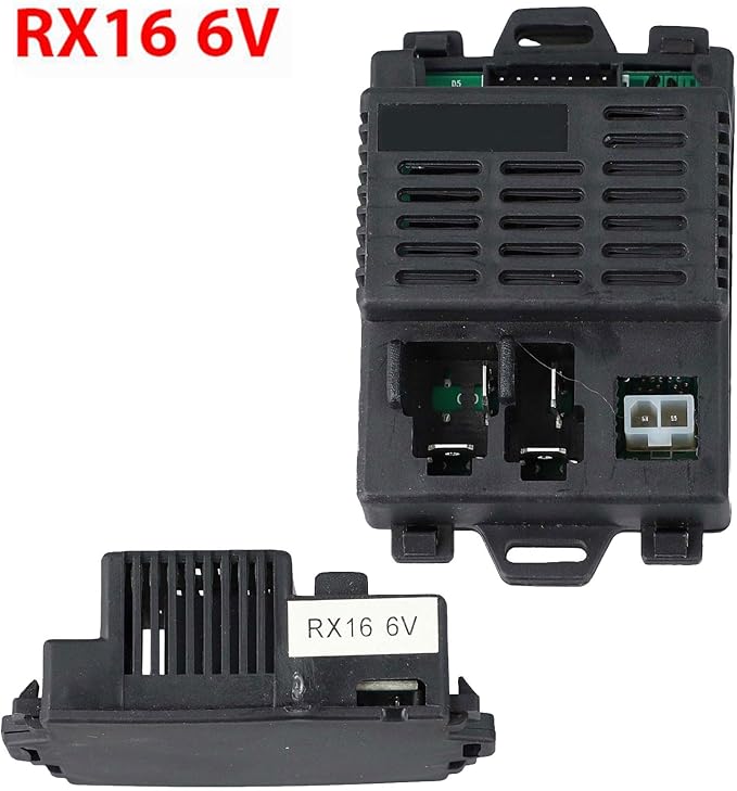 2.4G RC Remote Control Receiver 6V 12V 24V Electric Motor Controller Compatible for Children Electric Toy Car with Battery Installation Instructions(RX16 6V Receiver)