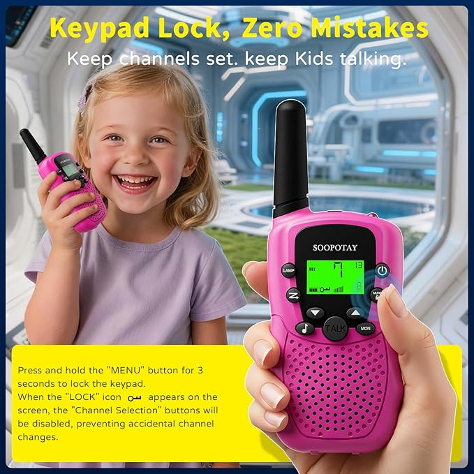 Rechargeable Walkie Talkies for Kids, Easter Basket Stuffers/Easter Gifts for Kids, Walkie Talkie Toys for Girls Boys, Outdoor Toys Games for Kids, Gifts for 3 4 5 6 7 8 9 10 Year Old Girls Boys