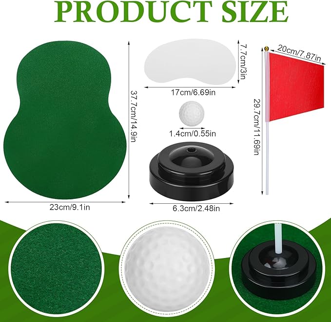 Tinideya 4 Set Golf Centerpieces Table Decorations Golf Party Supplies Including Ball Sand Trap Red Flag Plastic Flag Stand for Sport Themed Birthday Party Decor