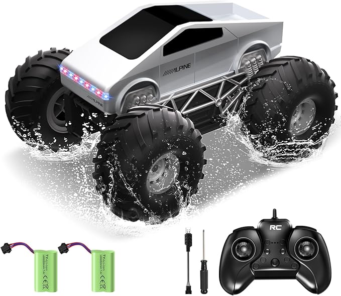 Remote Control Car, 1:16 RC Cars Scale All Terrain Electric Vehicle, LED Lights Toys Monster Trucks, Brithday Gift for Boys Girls & Adults