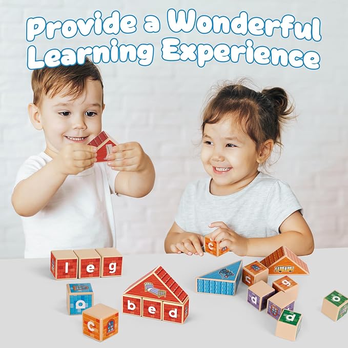CVC Word Games, Phonics Game for Kids, Spelling Games, Preschool Learning Activities, Building Blocks for Toddlers, Learn to Read, English Learning Tools, Kindergarten Classroom Must Haves
