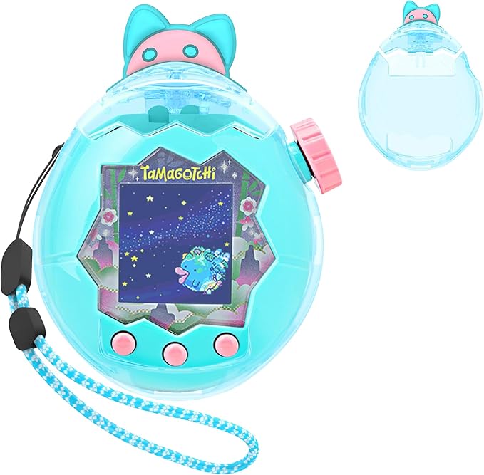 for Tamagotchi Paradise Clear Case and Replacement Lid Set, Ideal for DIY Fans, Collectors and Display, for Paradise Tamagotchi Accessories, with Lanyard (No Device/Film)