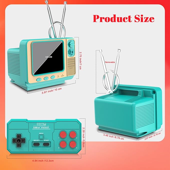 Retro Game Console - JALECO + 168 Classic Games, 2.4G Wireless 2-Player, 3.0 Inch IPS Screen, TF Card Expansion, Great for Kids
