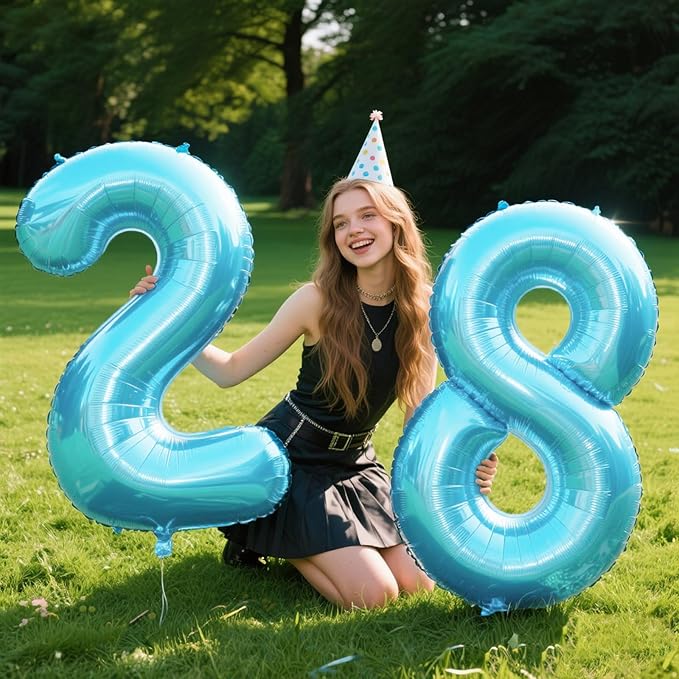 40 Inch Number 8 Balloon Jumbo Dark Blue Digit Foil Balloon for 18 28 38 80 Graduation Anniversary Party Supplies 88th Birthday Photo Booth Backdrop for Boys Girls