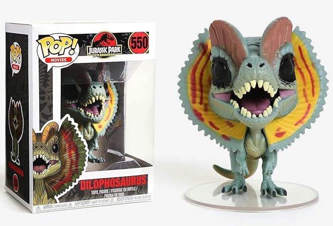 Funko Pop! Jurassic Park - Dilophosaurus [Frill Open] Vinyl Figure (Bundled with Compatible Pop Box Protector Case) Multicolor 3.75 Inches
