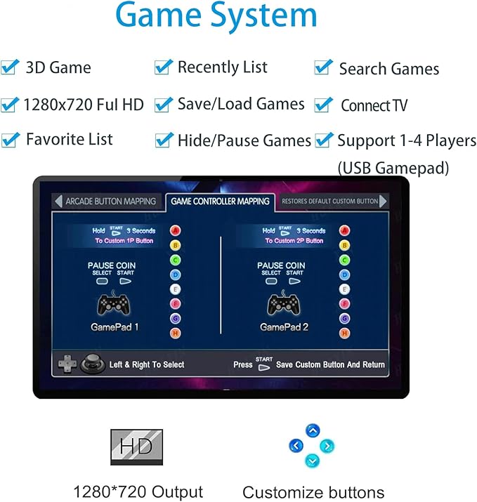 26800 in 1 Hand-held Portable Arcade Game Console 17.5-inch HD Screen Dual Players 3D Matal Box DX, Retro Video Game Machine Search/Hide/Save/Load/Pause Games (A 9800 DX Plus)