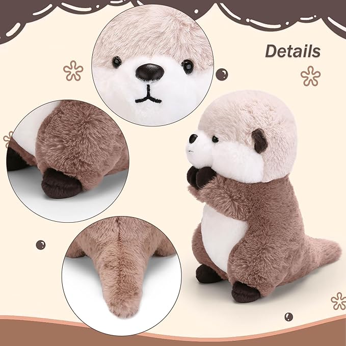 Cute Otter Plush Soft Plushie Toy Stuffed Animal Birthday Gift for Kids Children Girls Boys 9.8 Inch Sea Otter Stuffed Animals