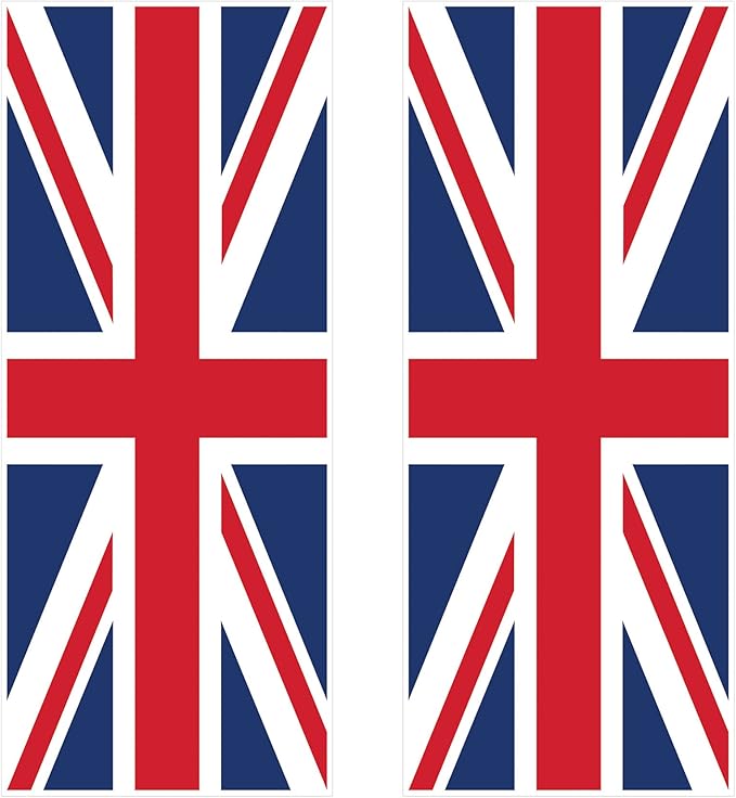 Beistle Plastic Union Jack Door Covers, 6' x 30", Set of 2 - British Flag Themed Decorations, International Party Supplies, Red White & Blue England Decor, Front Porch Banner