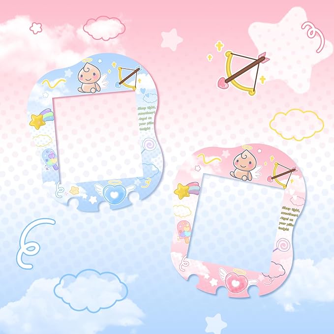 Holographic Laser Faceplate Sticker for Tamagotchi Uni, Self-Adhesive DIY Face Plate Decal, Shimmering Protective Skin for Virtual Pet - (for uni-Angel Blue)
