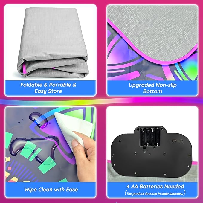 MOMUSE Kids Dance Mat with Display & Lockable Levels, 2 Challenge Modes Electronic Dance Pad 6 Volume Levels Built-in Music Toy Musical Mat, Christmas Birthday Gift for 3-12 Years Girls Boys