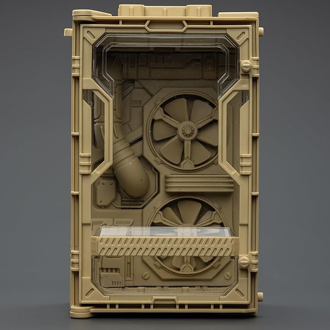 JOYTOY 5'' Display Box,Action Figures Display Case - Individual Soldier Hangar Display Case - Ash Yellow A - Dustproof Collectibles Box Ages 15+