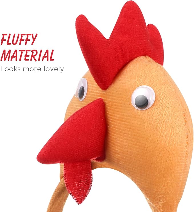 Garneck 16 PCS Chicken Headband Rooster Headband for Adults Kids Animal Chick Festival for Halloween Thanksgiving Party Supply (Random Color)