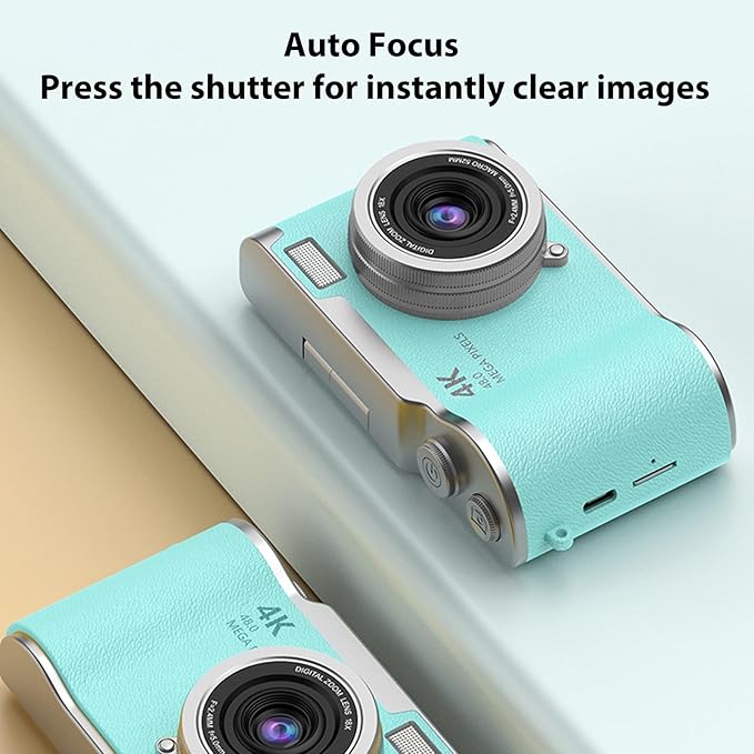 Denash Foldable Screen Kids and Beginners Camera,4K Digital Camera for Photography,48MP Digital Foldable Support 16X Zoom with Flip Scree (Green)