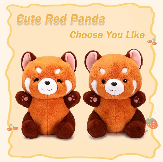 Red Panda Stuffed Animal Cute Red Panda Plush Toy Panda Plushie Christmas Birthday Valentine's Day Gift for Girlfriend Kids Birthday 13.7" Stuffed