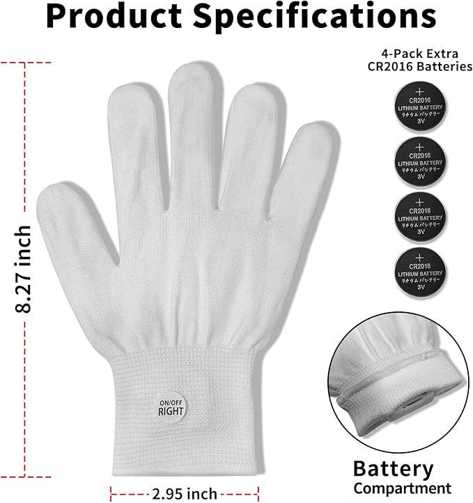 LED Gloves, Light Up Gloves for Kids-Perfect for 6-12 Year Old Boys & Girls - Ideal for Halloween & Christmas Parties