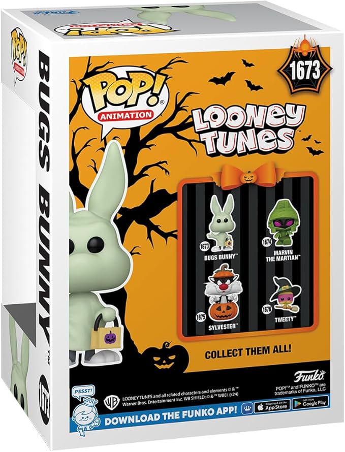 Funko POP! Animation: Bugs Bunny - (Ghost)  - Looney Tunes - Collectable Vinyl Figure - Gift Idea - Official Merchandise - for Kids & Adults - Horror Fans - Model Figure for Collectors