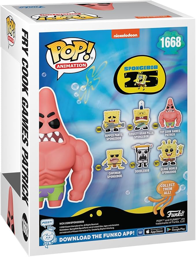 Funko Pop Animation: Spongebob Squarepants 25th Anniversary - Fry Cook Games Patrick Star - Collectable Vinyl Figure - Gift Idea - Official Merchandise - Toys for Kids & Adults