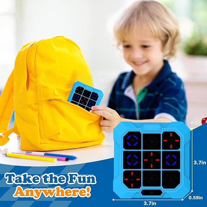 ASHATA 6 in 1 Electronic Toe Game, Handheld Toe Bolt Game with ilent Mode Memory Brain Gaming, 200mah Rechargeable, for 6-12 Years Old Kids Adult (Blue)