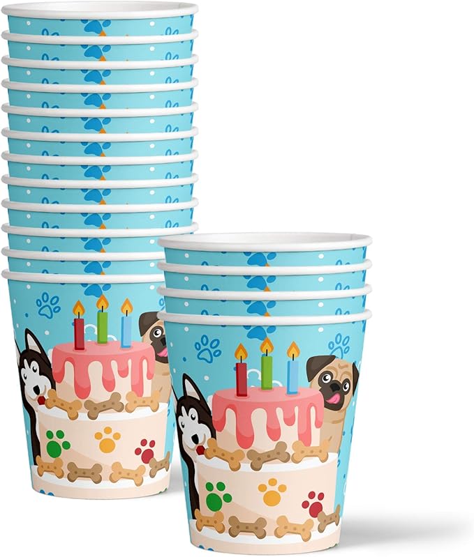 Puppy Dog Party Pups Birthday Party Supplies Set Plates Napkins Cups Kit for 16