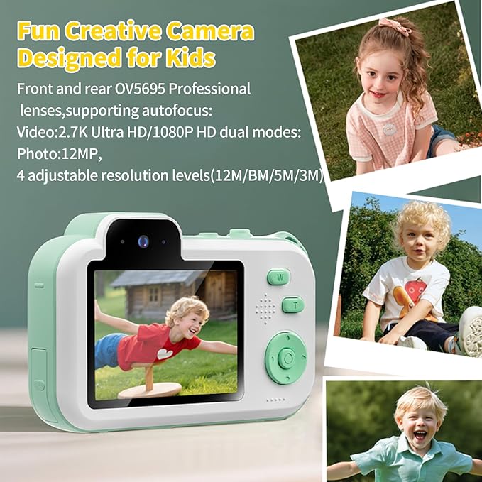 High-Definition 4K Kids Camera Toys for 3-12 Year Old Boys Girls,Mini Kid Digital Video Camera Children Camera Toy Dual-Lens Camera with 2.8in Color Screen,Best Christmas Birthday Gifts
