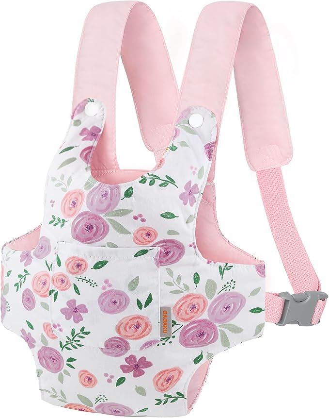 GAGAKU Toy Baby Dolls Carrier for Kids, Reborn Baby Doll Carrier Accessories for Toddlers & Girls - Rose