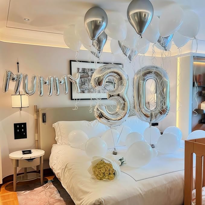19th Birthday Balloon for Girls Boys, 40 Inch Silver Number 1 & 9 Mylar Balloons Self Inflating, Big Foil Helium Number 19 Balloons for Men Birthday Decor Women Anniversary Party Decorations Supplies