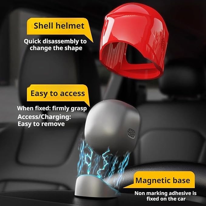 Smart Car Robot Dashboard AI Emotional Expression Dash Companion with 60 Cute Animated Expression Personalized Interior Style Center Console Decoration for All Cars, Interactive Driving Fun Gift(pink)