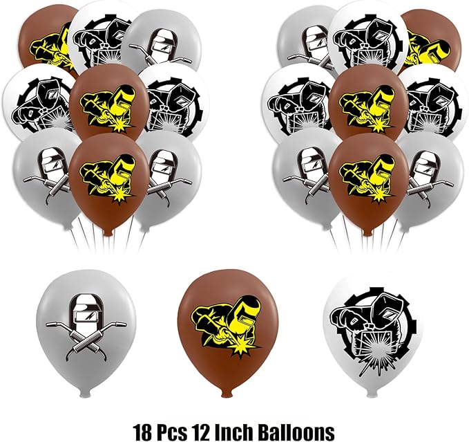 Electric Welding Party Decorations Electric Welding Birthday Party Supplies Includes Electric Welding Birthday Banner Cake Topper Cupcake Toppers Balloons for Electric Welder Birthday Party