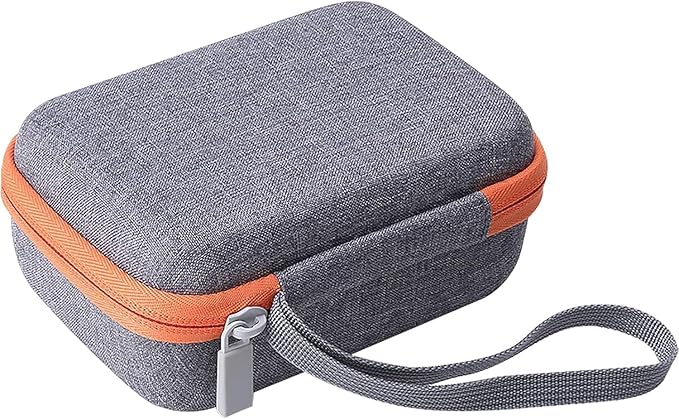 co2CREA Hard Case for Yoto Mini Kids Audio Music Player & Radio, Grey Case + Orange Zipper, Holds Up to 36 Yoto Cards