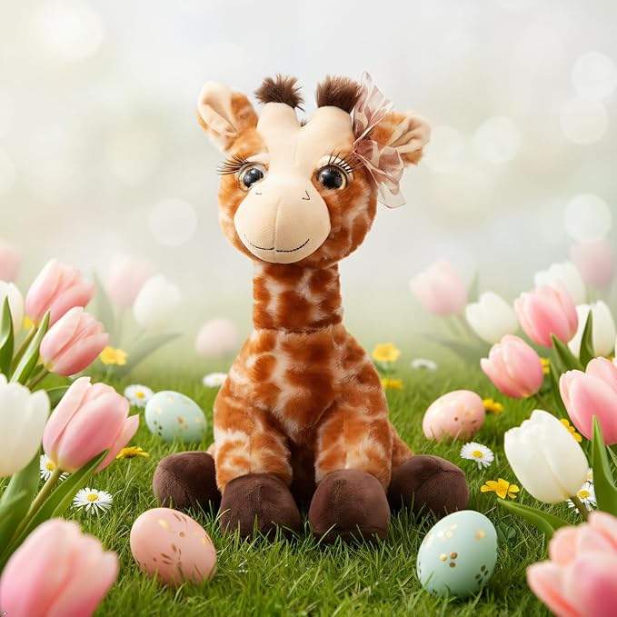 The Petting Zoo, Lash'z Giraffe Stuffed Animal, Gifts for Girls, Plush Toy 12 inches