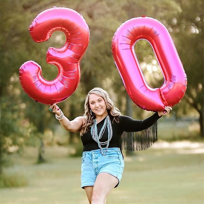 40 Inch Hot Pink Number Balloons, Big Self Inflating Foil Number 8 Balloons for Kids 8th Birthday, Balloon Decorations 0-9 Set for Girls Women 18th Birthday Party Decor Anniversary Party Supplies