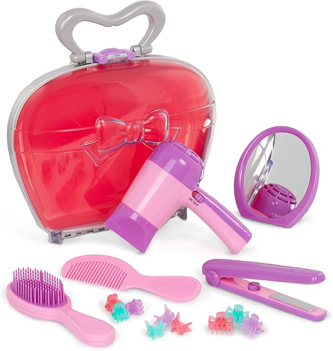 Battat – Play Circle – Hair Dryer with Sounds & Air – Carrying Case – Salon Accessories – Pretend Play Toys – Beauty Shop – 3+ Years(15 Pieces)