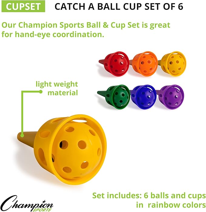 Champion Sports Scoop Ball & Catch Games – Lightweight Plastic Toss & Catch Sets for All Ages