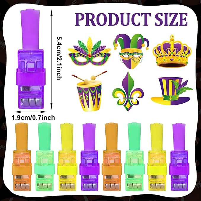 36PCS Mardi Gras Finger Lights Mardi Gras Party Favors Glow in the Dark Light Up Finger Lights Carnival Green Purple Toys Bulk for Kids Birthday Party Goodie Bag Stuffer Birthday Gift Classroom Prize