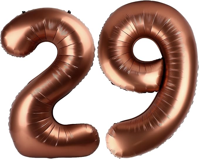 40 Inch Dark Brown Balloon Number 29,Chocolate Jumbo Mylar Foil Helium Balloon for 29th Digital Balloons for Birthday Party,Wedding Anniversary Party Decorations
