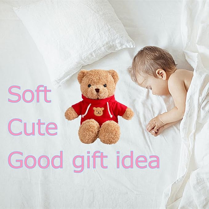 11.8" Teddy Bear Stuffed Animals Plush Bear Doll Kids Boys Girls Animal (Red Bear)